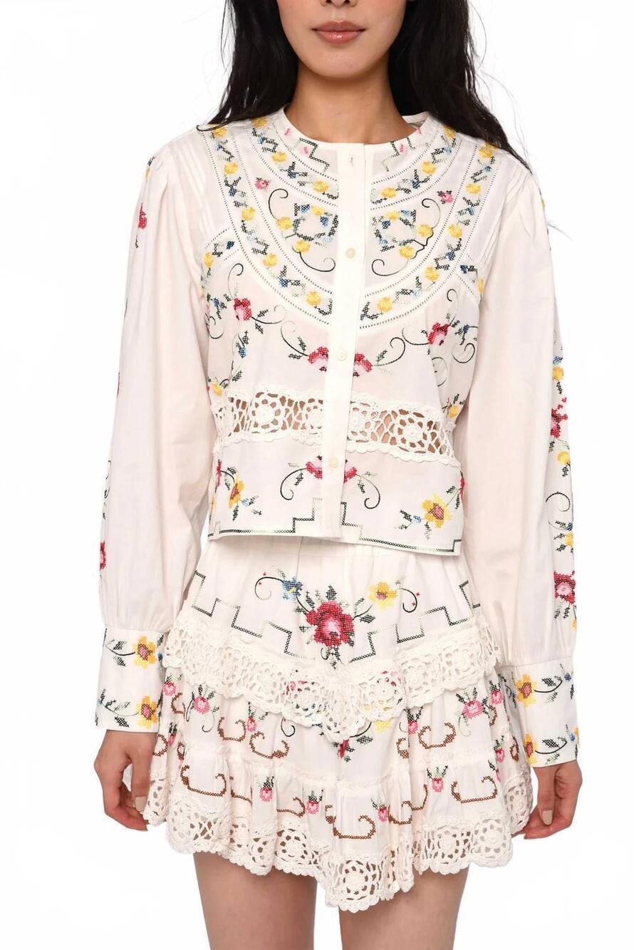 NEW LOVE THE LABEL hallie long sleeve top in white
